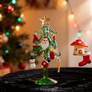 Arbre de Noël <span class=keywords><strong>en</strong></span> <span class=keywords><strong>verre</strong></span> de Murano <span class=keywords><strong>en</strong></span> gros, figurine d'arbre de Noël <span class=keywords><strong>en</strong></span> <span class=keywords><strong>verre</strong></span> soufflé à la main pour décoration de bureau, prix d'usine - Product Image 5