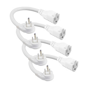 NEMA 5-15P to 5-15R SJTW Outdoor Extension Cord 14AWG 125V 15A 4ft 1.2M for Garden <b>Power</b> Tools - Product Image 2