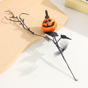 Bouquet de fleurs artificielles d'Halloween : Citrouilles noires d'<span class=keywords><strong>horreur</strong></span>, décorations et ornements assortis - Product Image 3