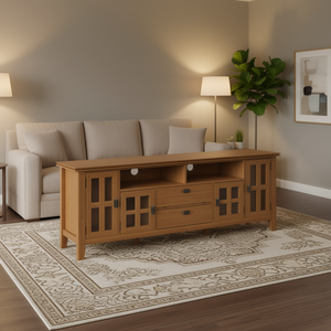 ตู้วางทีวี Artisan 72 นิ้ว สีน้ำตาลน้ำผึ้ง ไม้เนื้อแข็ง ดีไซน์ทันสมัย เฟอร์นิเจอร์ห้องนั่งเล่น - Product Image 2