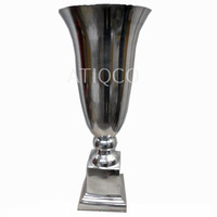 Vas bunga logam aluminium Modern & bergaya, penanam desain pedesaan dengan cermin Polandia menarik Pot bunga terbaru