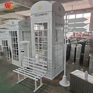 Cabina Telefónica Blanca para Eventos y Bodas al Aire Libre, Marco Metálico, Fondo Decorativo, Exhibición de Cabina Telefónica - Product Image 2