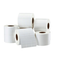 Étiquettes adhésives en papier thermique imperméable de la marque LY, utilisation logistique, papier rectangulaire vierge, impression de codes-barres uniques, autocollants personnalisés