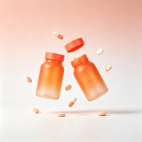 Flacon en verre peint dégradé orange 120 ml 150 ml avec bouchon à vis orange pour vitamines