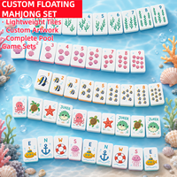 Jeu de Mahjong américain anti-décoloration, tuiles flottantes en EVA bleues et blanches, jeux de voyage pour enfants et adultes