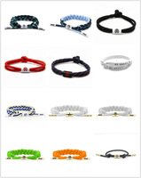 Bracelets ajustables personnalisés en corde tressée, durables, faits à la main, avec lacets de chaussures, pour le hockey et le sport