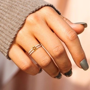 RFJEWEL 2026 Nouvelle bague en laiton plaqué argent avec symbole d'infini en forme <span class=keywords><strong>de</strong></span> cœur doré, bijoux <span class=keywords><strong>de</strong></span> mode <span class=keywords><strong>de</strong></span> haute qualité pour femmes - Product Image 6