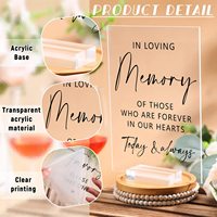 6 Pcs Panneaux de réception de mariage en acrylique transparent rustique avec support Décoration de table de style classique pour cérémonie et fête