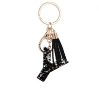Aanpasbare DIY Epoxyhars sleutelhanger met gouden folie letter alfabet hanger, fruit rechthoek & kattenpatroon ketting, bulk verkrijgbaar