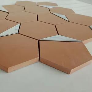 Luxe 73mm argent PVD hexagone céramique mosaïque carrelage Cro maïs brillant mat finition pour intérieur mur décor salle de bain salon - Product Image 1