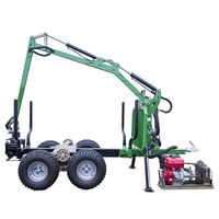 Remorque à bois avec grue remorque chargeuse de grumes avec flèche à grappin
