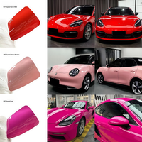 Vinilo de PVC de Alta Calidad para Envoltura de Automóviles, 1.52*16m, Color Rojo Metálico Brillante, Cambia de Color, Protección Anti-Rayones y Anti-UV