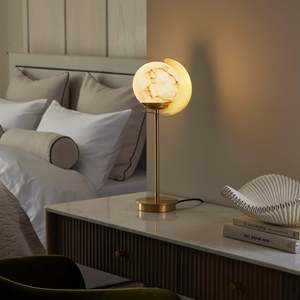 Creative <b>Round</b> Marble <b>Table</b> Lamp E27 LED Eye Caring <b>Bedside</b> Bedroom Light - Product Image 3