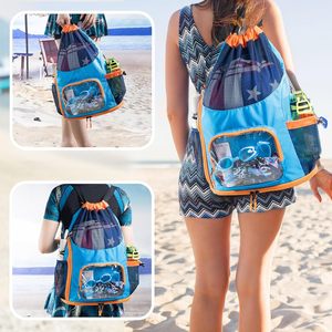 Sac à dos en maille polyester avec cordon <span class=keywords><strong>de</strong></span> serrage, motif bonbons, bretelles unisexes, compartiment à chaussures, poche humide, résistant au sable - Vente en gros usine - Product Image 5