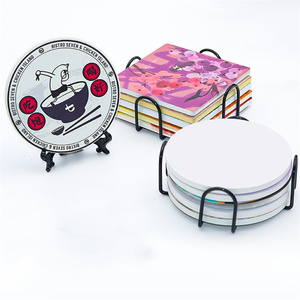 Sous-verres en céramique en gros, sous-verres ronds en céramique vierges pour sublimation avec dos en liège, carreaux en céramique ronds pour sublimation pour l'artisanat - Product Image 3