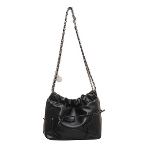 Bolso Bandolera de Mujer, Diseño Plisado, Forro de Poliéster, Dureza Media, PU, Verano, Nueva Moda, Impermeable, con Cierre - Product Image 4