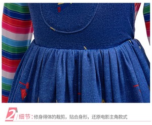 Disfraz <span class=keywords><strong>de</strong></span> Muñeca <span class=keywords><strong>de</strong></span> Terror <span class=keywords><strong>de</strong></span> Halloween, Vestido con Tirantes, Cosplay <span class=keywords><strong>de</strong></span> Película, Mono Azul, Disfraz <span class=keywords><strong>de</strong></span> Fantasma <span class=keywords><strong>Chucky</strong></span> para Niñas, Carnaval, <span class=keywords><strong>Asesino</strong></span> <span class=keywords><strong>de</strong></span> Terror - Product Image 5