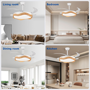 Thiết kế đơn giản Thiết kế trong nhà trang trí hộ gia đình vòng sắt + ABS điều khiển từ xa Dimmable LED quạt trần với ánh sáng - Product Image 6