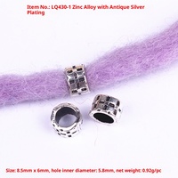 1 sac d'accessoires pour dreadlocks, perles à grand trou tressées style européen et américain, accessoires capillaires DIY, perles en alliage pour enfants