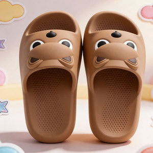 Pantoufles mignonnes en forme de chiot en colère, sandales EVA à semelle épaisse, séchage rapide, bout rond, pour la maison et l'extérieur, talon de 3 cm, origine Fuzhou - Product Image 3