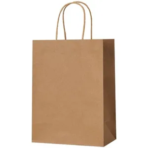 Wholesale Eco Reusable <b>Biodegradable</b> Carry Craft Boutique Gift Shopping <b>Packaging</b> Pink Brown Kraft Paper Bag - Product Image 4