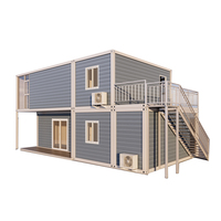 Maison préfabriquée en conteneurs détachable à deux étages, 3 chambres, avec toilettes et salle de bain