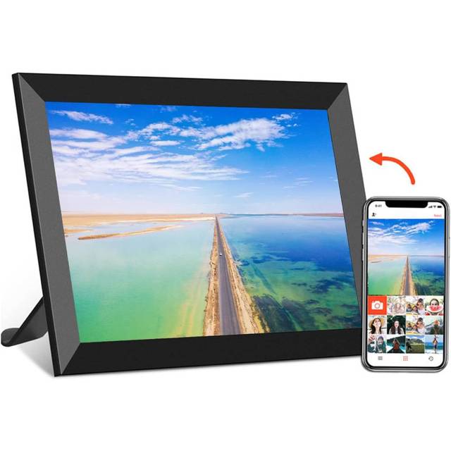 Custom DIY 10.1" HD IPS Touch Screen Digital Picture Frame WiFi Picture Video Though Frameo App 16G Auto-Rota