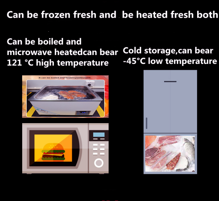 Transparent Food Grade Plastic Vacuum Retort Pouch PA High Temperature