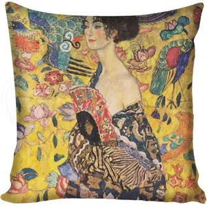 黄金豪华装饰油画家居装饰枕头套 Gustav Klimt 画廊收藏沙发椅子靠垫套/