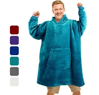 Felpa con cappuccio coperta indossabile a buon mercato per adulti felpa con cappuccio coperta di flanella addensata Super calda e accogliente