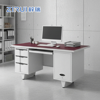 Bureau d'ordinateur en acier de haute qualité, poste de travail métallique pour employés avec tiroirs, idéal pour l'école et la maison