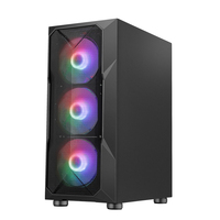 Boîtier de jeu ATX AntarcChill avec panneau frontal en mesh, support latéral en verre trempé, support de radiateur et compatibilité multi-cartes mères