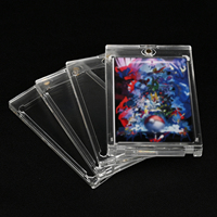 Porte-cartes rigide ultra-transparent 75PT de haute qualité, étui de protection, porte-cartes magnétique à une touche pour cartes à collectionner Pokémon