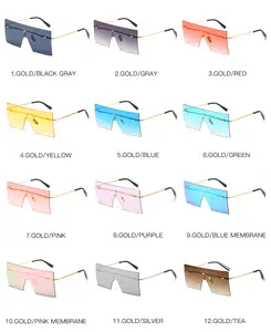 China Factory New Fashion Reflective Dazzle Colour Gafas De Sol Luxury Eyeglasses Square Sunglasses