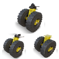Roulettes de conteneur robustes certifiées CE de 16/22/25 pouces avec conception à double roue tout-terrain en caoutchouc plein pour l'utilisation de conteneurs d'expédition