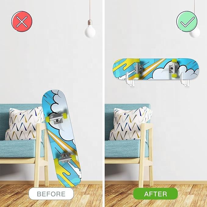 Support Skateboard Mural 4boarder SKATLE 2.0 Support Mural Pour Planche à Roulettes Porte Skate