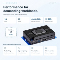 PC Mini Industri I3 I5 Generasi ke-12 I3-1215U I5-1235U 6xIntel I226V Gigabit LAN 2*10Gbps Fiber SFP+ Pengontrol Industri
