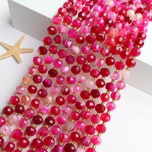 ลูกปัดคริสตัลหยกอาเกตขนาด 6x8 มม. หินธรรมชาติ ควอตซ์ ลูกปัดอัญมณี สำหรับทำเครื่องประดับ - Product Image 5