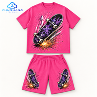Ensemble streetwear d'été deux pièces pour homme : T-shirt et short personnalisés en mélange de coton respirant avec imprimé numérique graphique skateboard