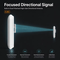 Pont sans fil extérieur 5.8G 450 Mbps 802.11ac IP65 avec antenne directionnelle double polarisation 8 dBi, portée 1 km, CPE point à point pour réseau CCTV