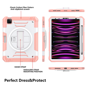 ใหม่มาถึงคาร์บอนไฟเบอร์กันกระแทก 360 หมุนแท็บเล็ตอุปกรณ์เสริมสําหรับ<span class=keywords><strong>iPad</strong></span> Pro 11 นิ้ว 2021 <span class=keywords><strong>Air</strong></span> <span class=keywords><strong>5</strong></span> 2022 กรณี - Product Image 2