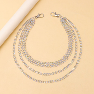 โซ่คล้องกางเกงโลหะหลายชั้น โลหะผสมสังกะสี สำหรับทุกเพศ สไตล์ฮิปฮอป ใช้ได้ทุกวัน - Product Image 3