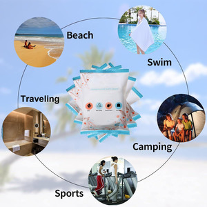 Serviettes de bain portables compactes compressées sèches/humides à séchage rapide non tissées jetables pour les tablettes de serviettes de bain compressées d'hôtel - Product Image 2