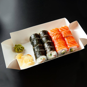 Folding 15X15 Foldab Craft Takeaway Bento Tray Paper Sushi Box With Window