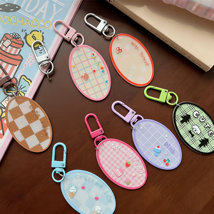 Wholesale Printed Plastic Keychain Cute Cartoon Animal Acrylic Key Chain Custom logo Keychain