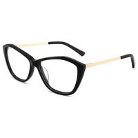 Monture optique en acétate de polygone modèle 33191 Lunettes en acétate de fleurs Monture avec logo personnalisé Lunettes en stock