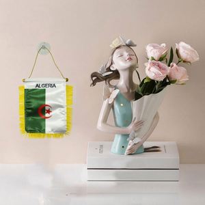 Drapeaux mini-guirlandes de voiture en gros Algérie, à suspendre à la fenêtre avec ventouse, impression numérique, matériaux satinés, usage automobile - Product Image 3