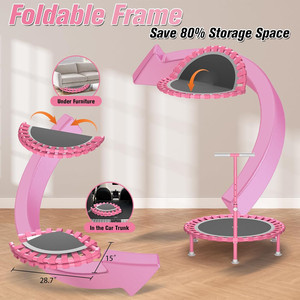 Wellshow có thể gập lại <span class=keywords><strong>Mini</strong></span> <span class=keywords><strong>Trampoline</strong></span>, 40 "rebounder <span class=keywords><strong>Trampoline</strong></span> cho người lớn với <span class=keywords><strong>t</strong></span> hình dạng có thể điều chỉnh thanh - Product Image 5