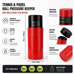 Pressurizzatore per Palline da Tennis 14PSI, Restauratore di Pressione, Contenitore Riutilizzabile per Palline da Tennis, Conserva 3 Palline per un Rimbalzo Costante - Product Image 4