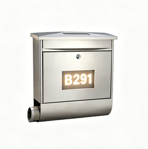 Boîte <span class=keywords><strong>aux</strong></span> <span class=keywords><strong>lettres</strong></span> solaire extérieure avec éclairage LED, résistante <span class=keywords><strong>aux</strong></span> intempéries, en acier inoxydable, moderne, murale, installation facile, écoénergétique - Product Image 6